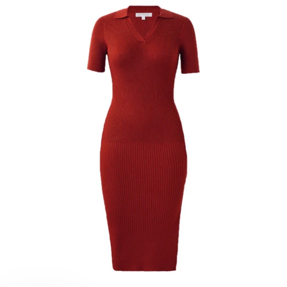 NEW‎ Adyson Parker Short Sleeve Knit Polo Neck Dress